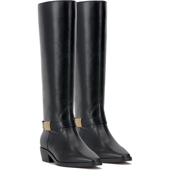 Vince Camuto Shoes - NEW Vince Camuto Melise Black Leather Knee-High Boots Riding Equestrian Style 11